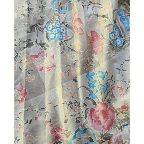 Vintage Sears Tan Beige Floral Dress Size L (38 Chest) No Belt Secretary Office - Picture 7 of 10